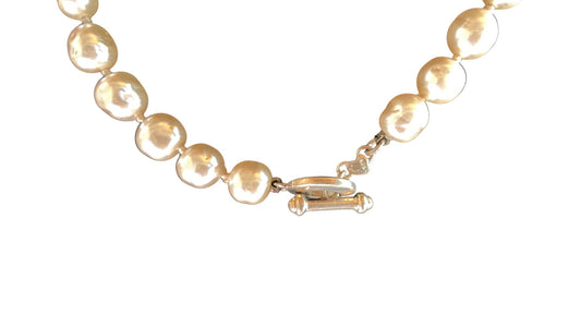 Carolee Hand-Knotted Baroque Faux Pearl Necklace – 17½in, Signed