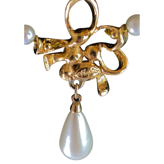 Napier Art Deco Faux Pearl Necklace