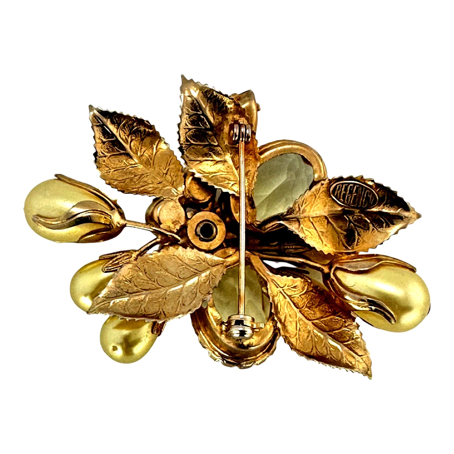 Regency yellow floral brooch – detail