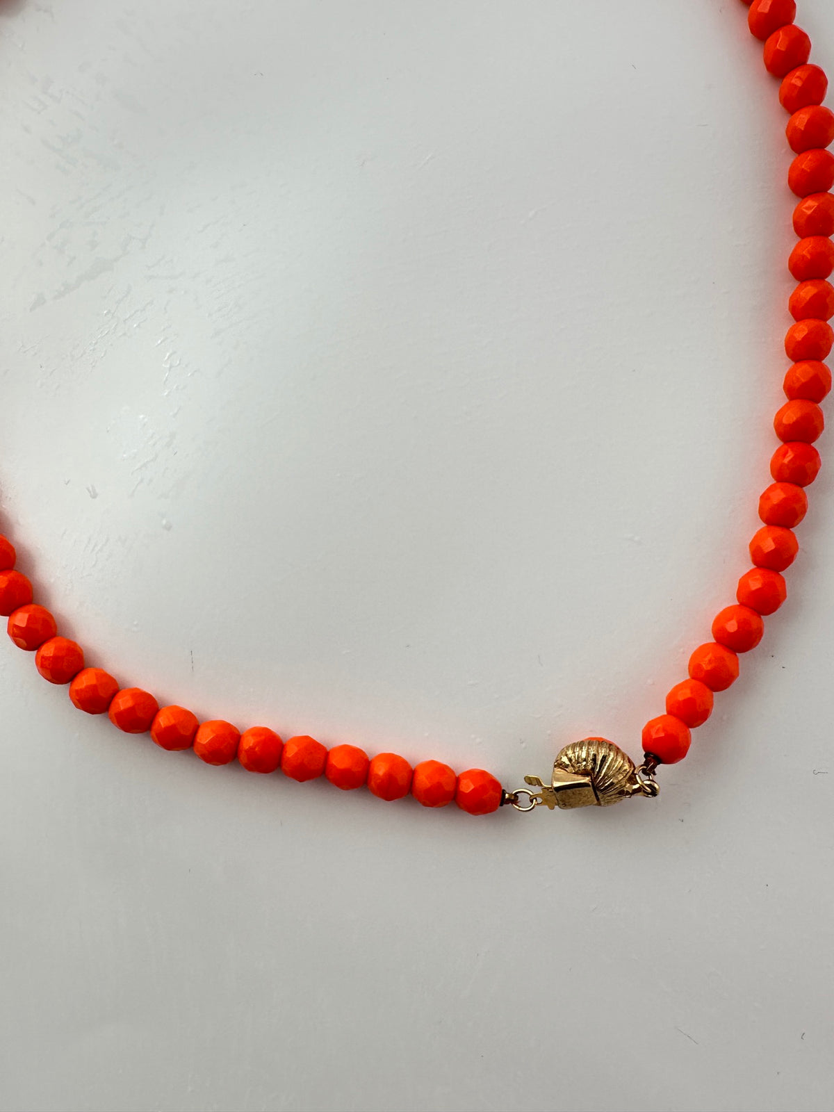 Tangerine faceted glass bead necklace — photo 6