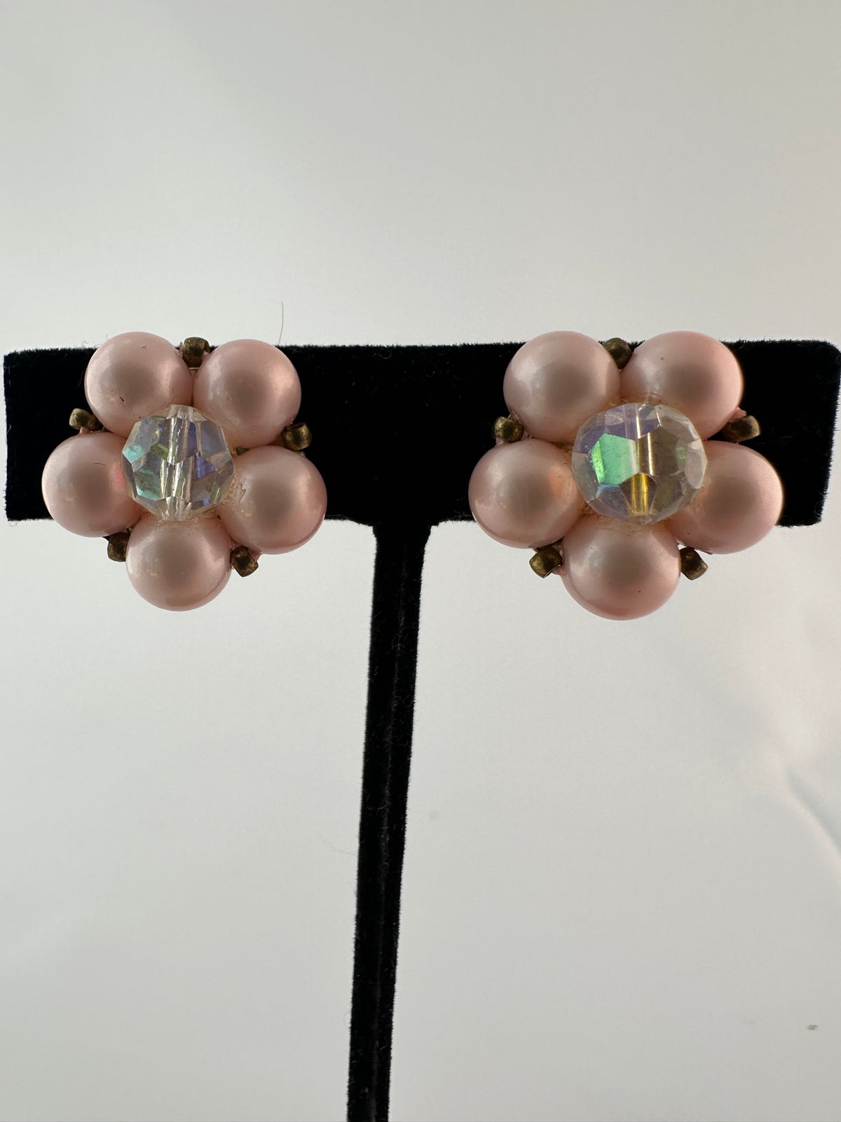Lisner pink faux pearl and AB crystal set — photo 11