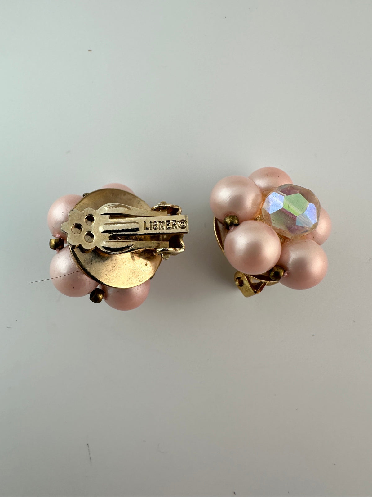 Lisner pink faux pearl and AB crystal set — photo 13