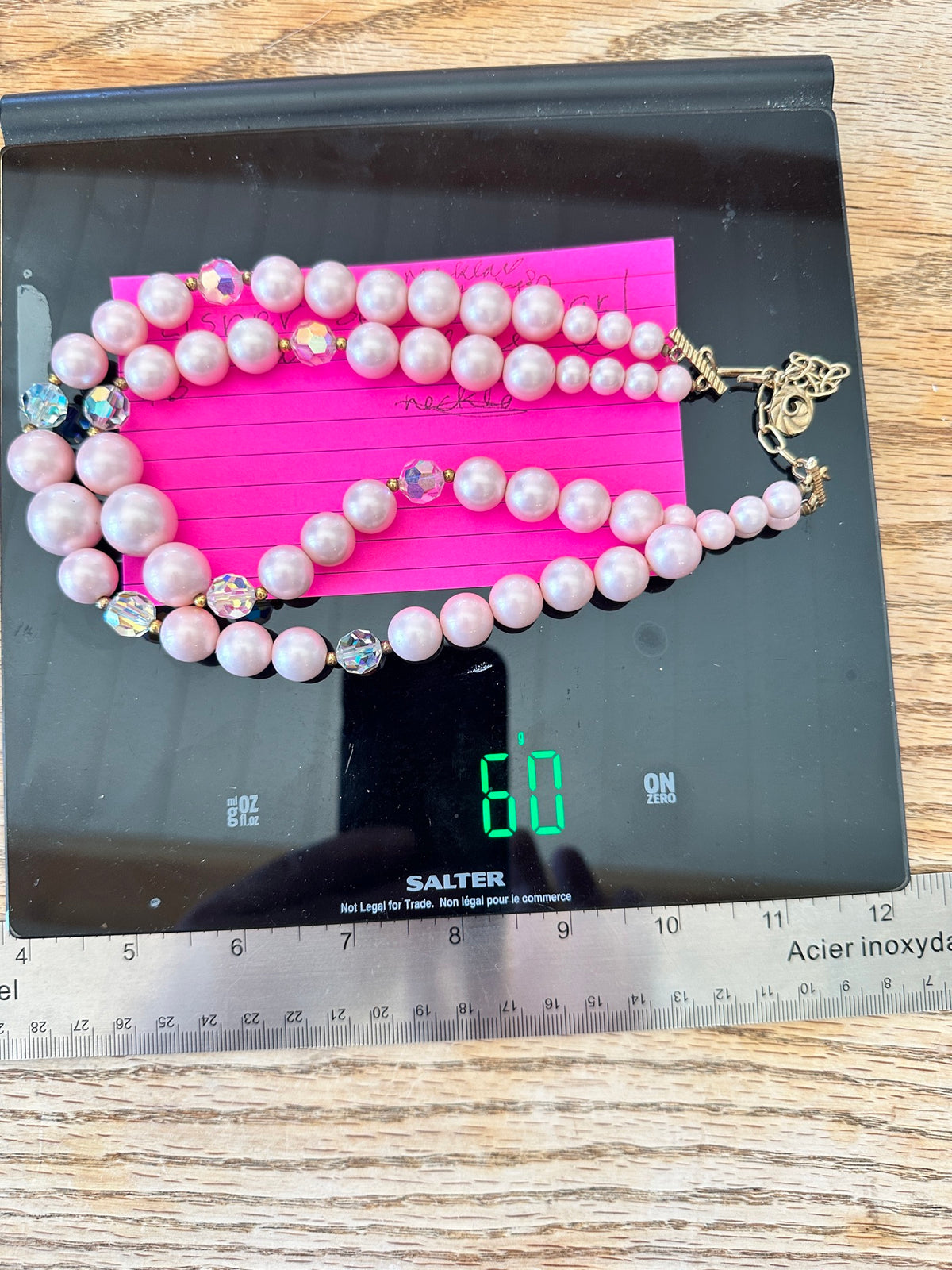 Lisner pink faux pearl and AB crystal set — photo 6