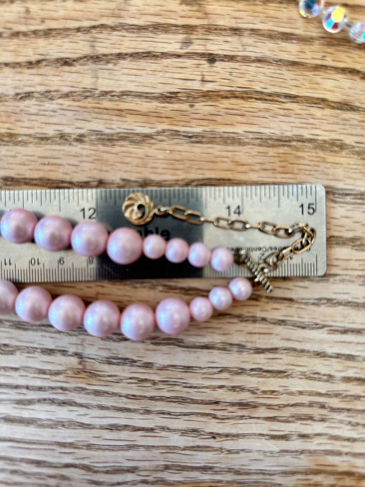 Lisner pink faux pearl and AB crystal set — photo 8
