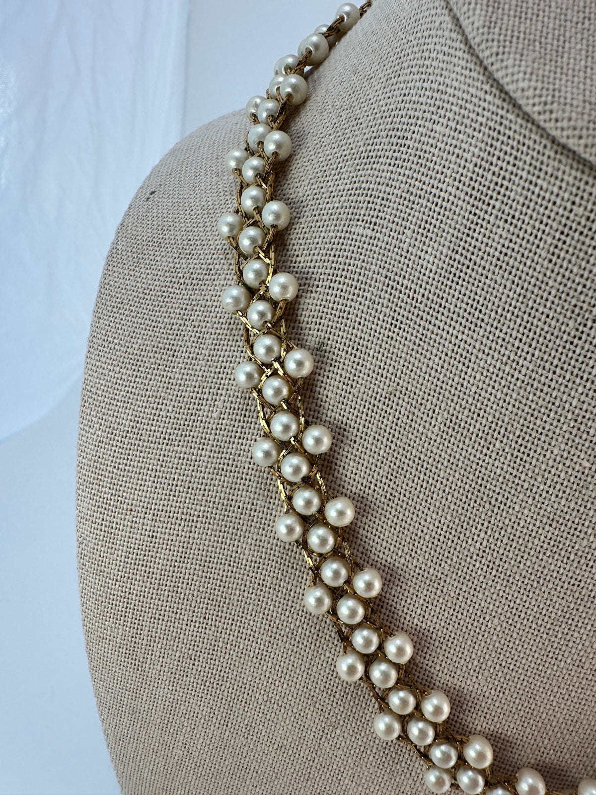 Napier woven faux pearl chain choker — photo 5
