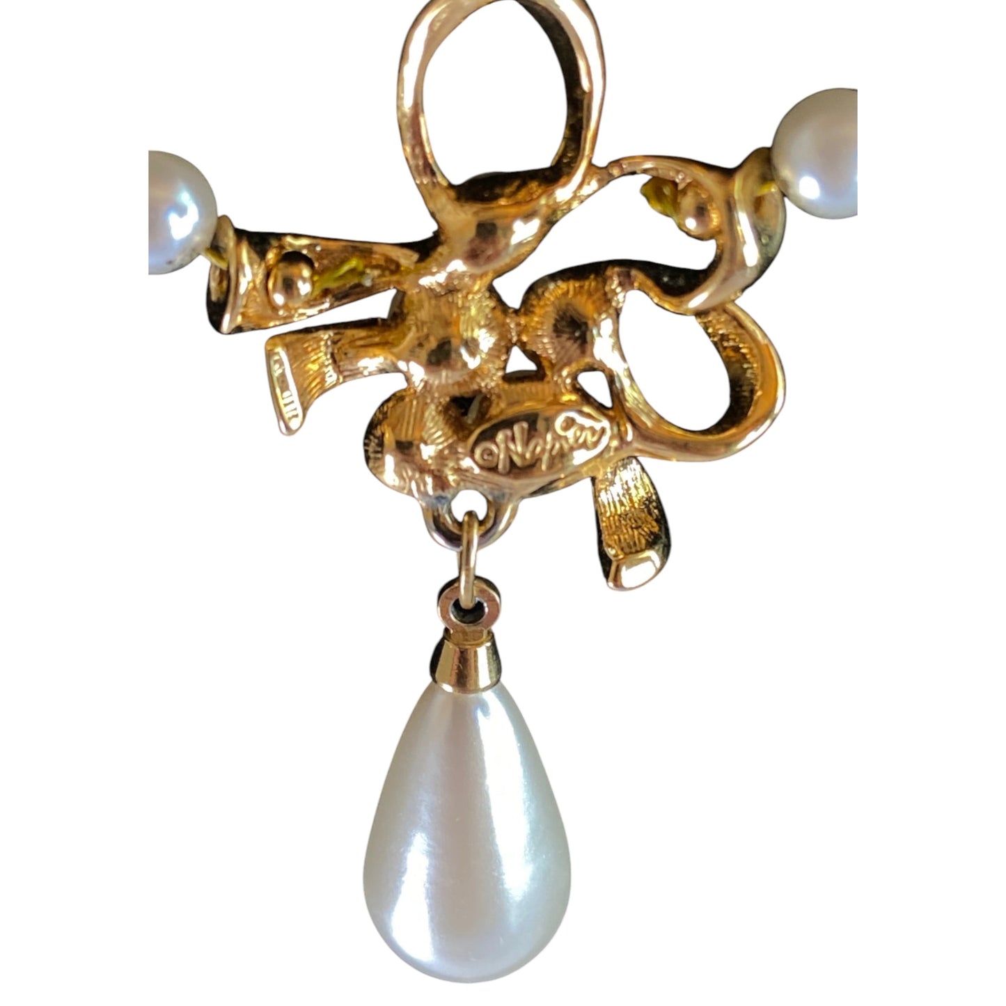 Napier Art Deco Faux Pearl Necklace