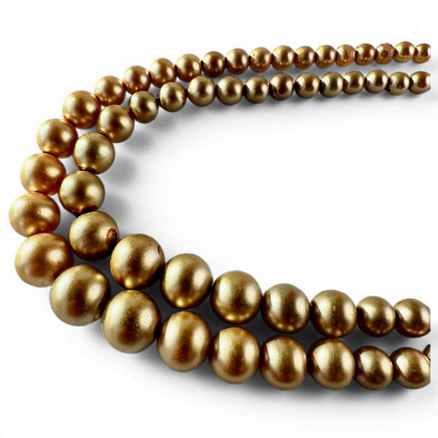 Mid-Century Modern Faux Pearl Double-Strand Choker