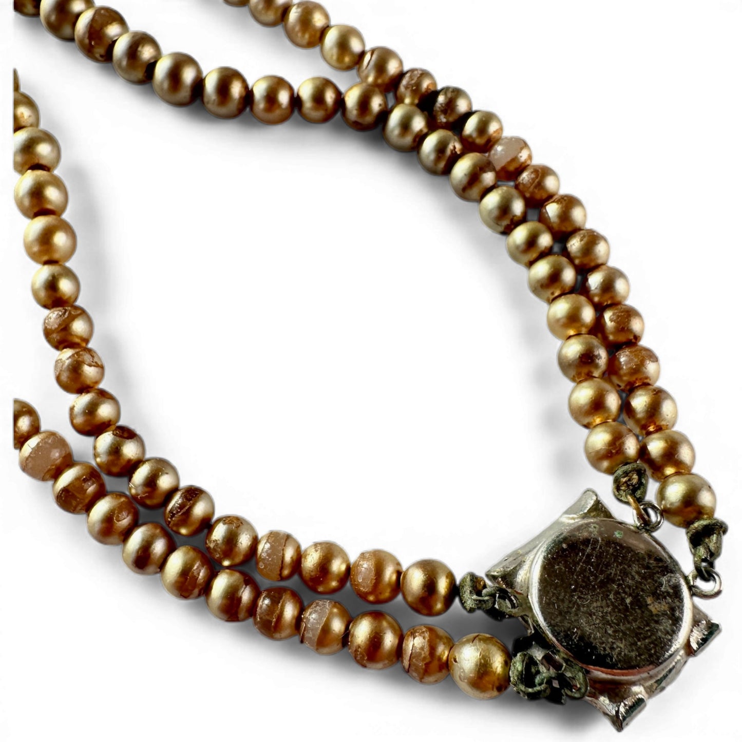 Mid-Century Modern Faux Pearl Double-Strand Choker