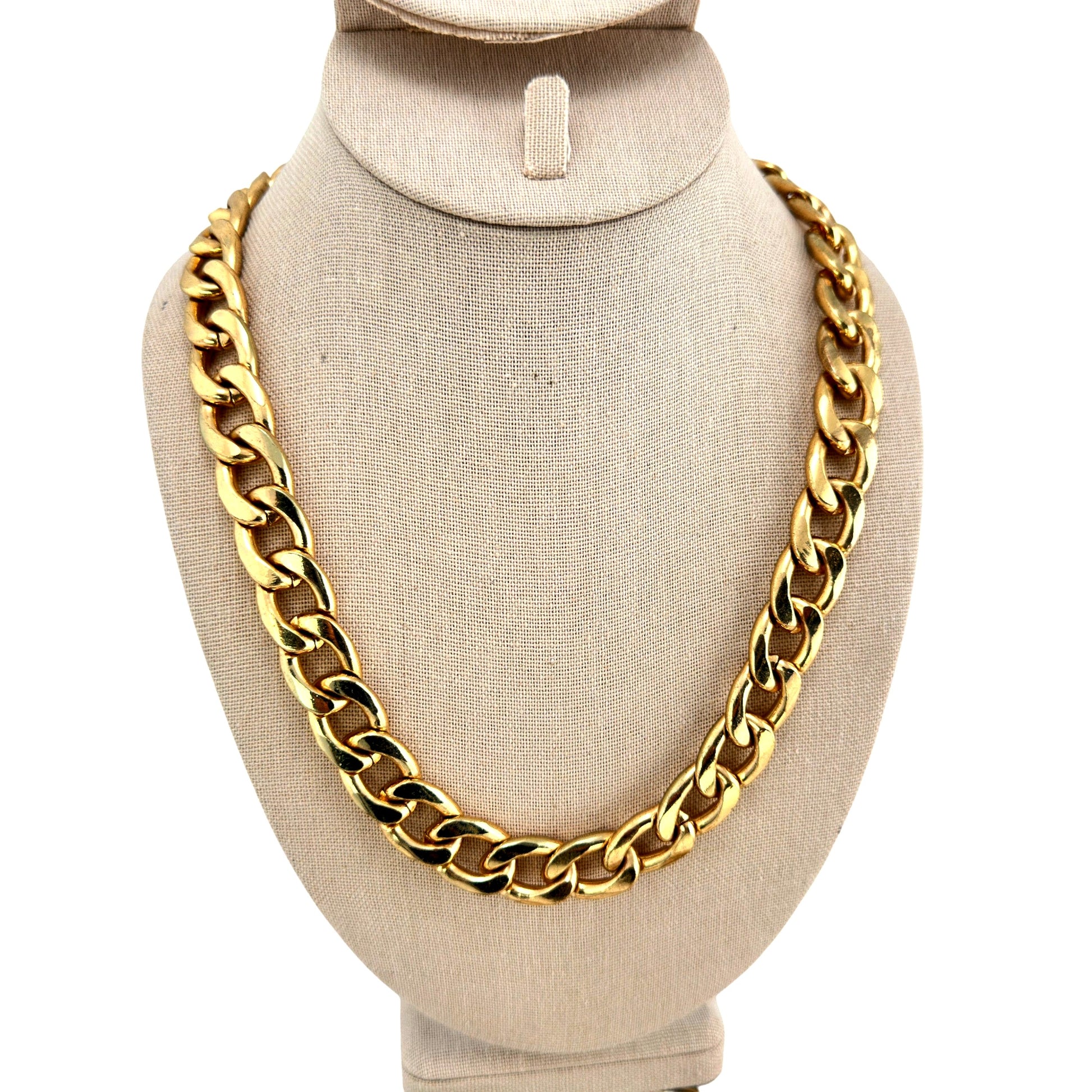 Gold-tone cast metal necklace – front view