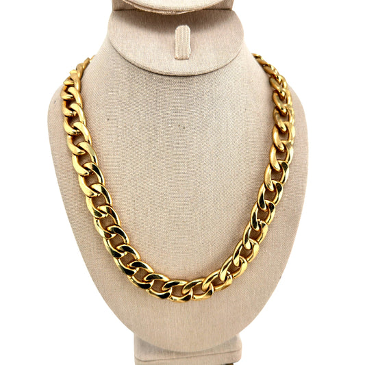 Gold-tone cast metal necklace – front view