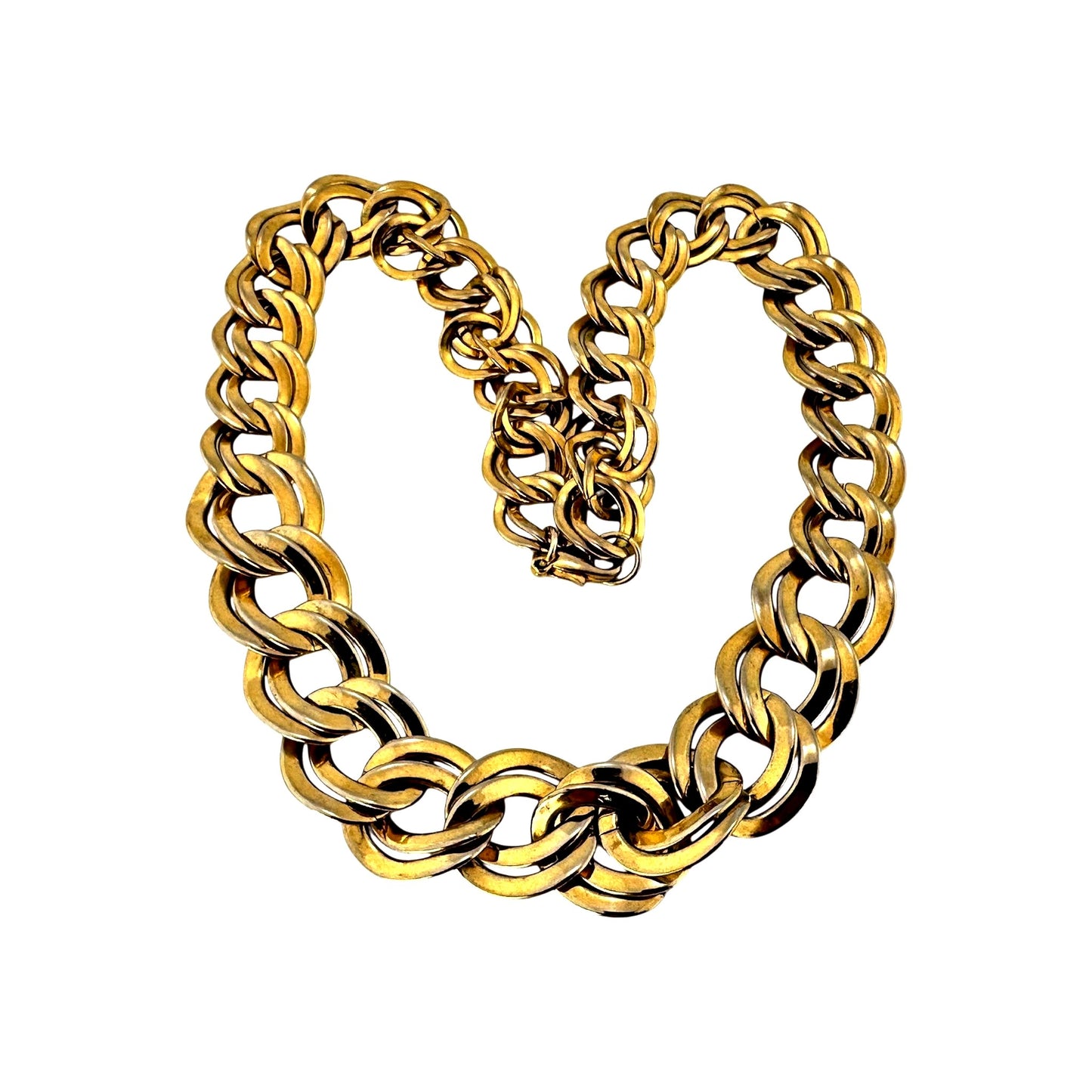 Gold-tone tapered necklace – angled view
