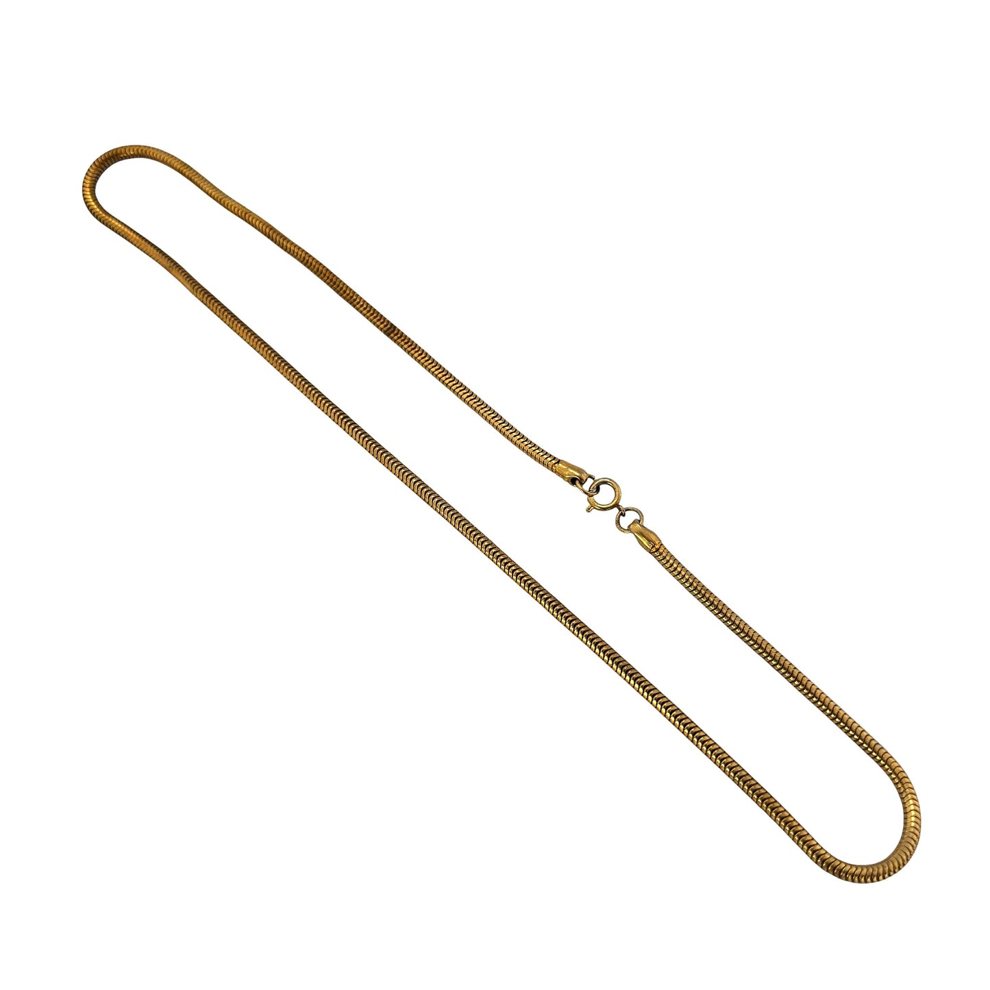 Slim gold-tone snake chain necklace – detail close-up