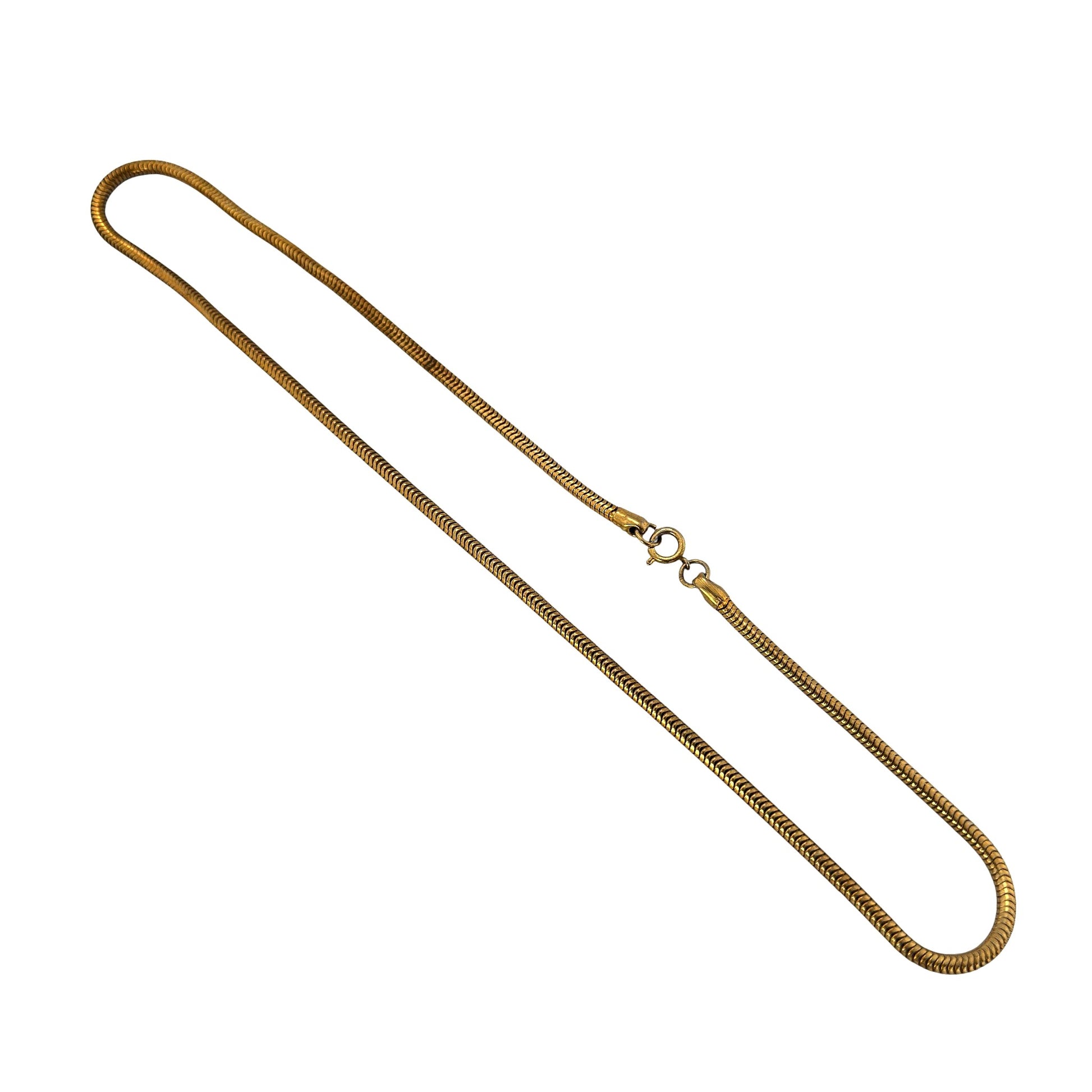 Slim gold-tone snake chain necklace – detail close-up
