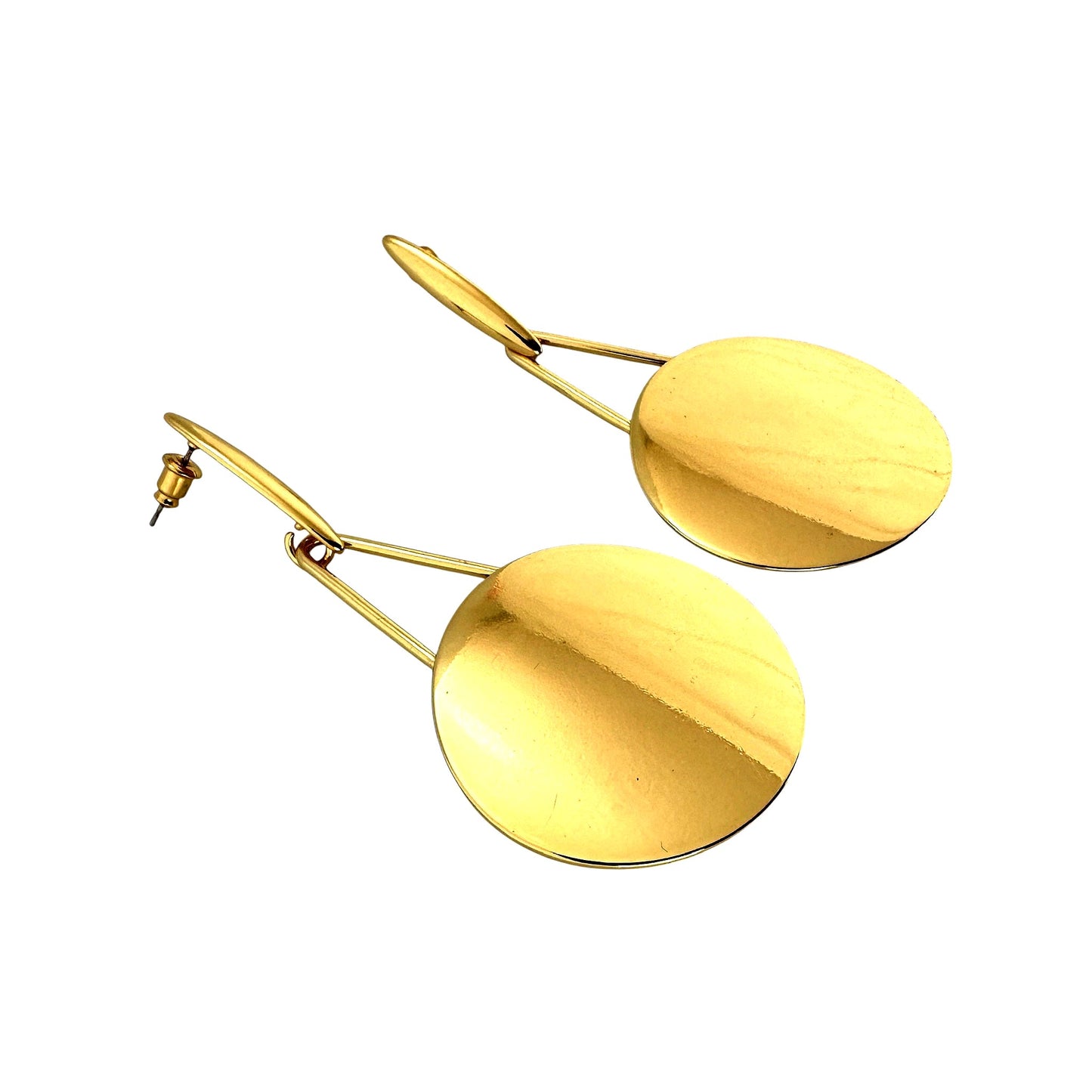Goldtone sculptural drop earrings