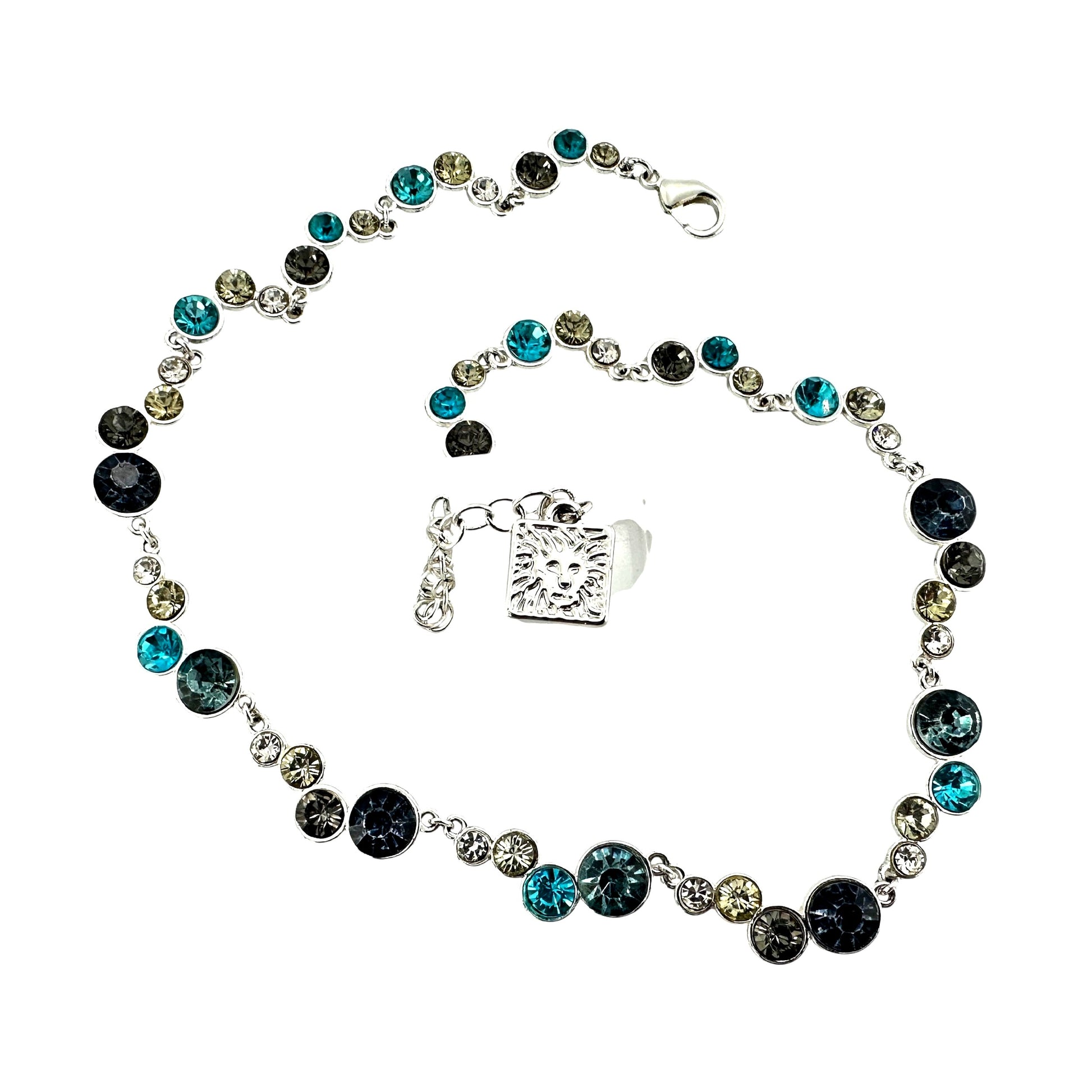 Anne Klein rhinestone necklace – angled view