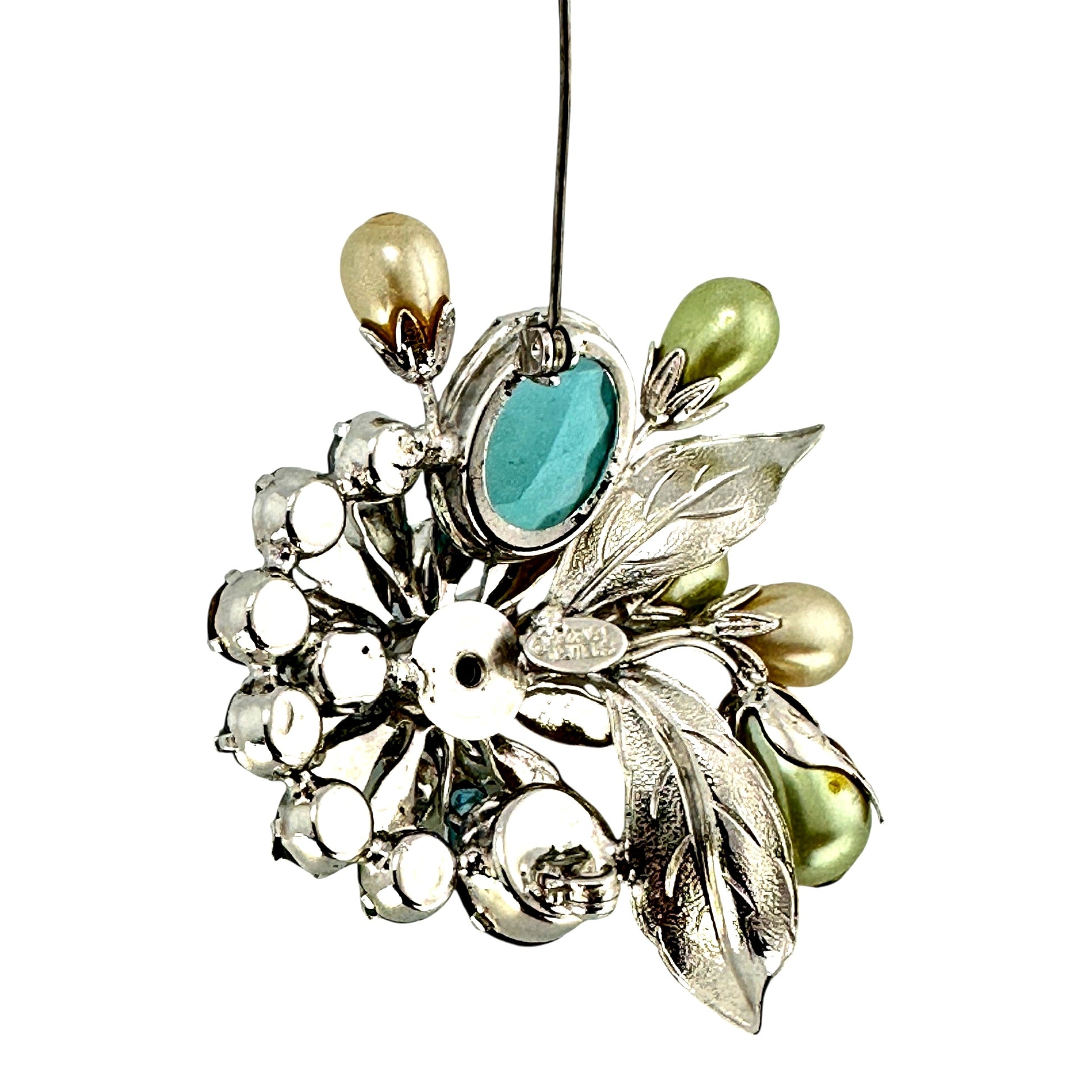 Regency blue/green floral brooch – on display